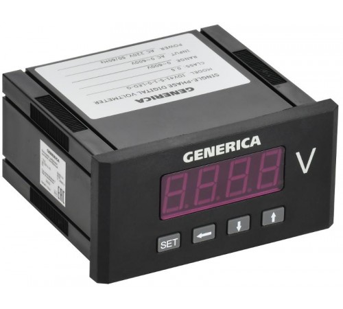 Вольтметр цифровой щитовой однофазный 48х96мм LED  IDV41-5-1-0-LED-G  GENERICA
