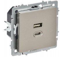 BRITE Роз. USB A+C 45Вт высокоск. зар. РЮ11-2-БрШ шамп.  BR-U22-045-K37  IEK