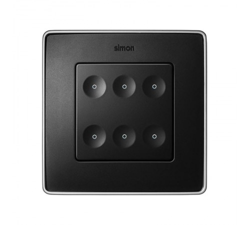 Сенсорный 6-кл выключатель без маркировки, графит  8000661-038  Simon
