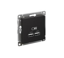 AtlasDesign Карбон Розетка USB, 5В, 1 порт x 2,1 А, 2 порта х 1,05 А, механизм  ATN001033  SE