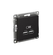 AtlasDesign Карбон Розетка USB, 5В, 1 порт x 2,1 А, 2 порта х 1,05 А, механизм  ATN001033  SE
