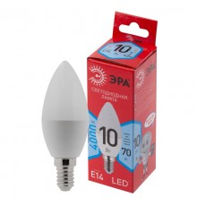 Лампа светодиодная LED B35-10W-840-E14 R (диод, свеча, 10Вт, нейтр, E14) (10/100/3500)  Б0049642  ЭРА