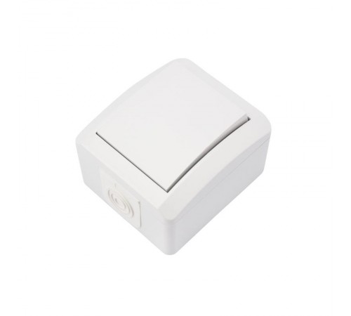 Переключатель проходной INDUSTRIAL IP54, о/у, белый  KR-78-0836  Kranz