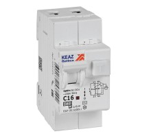 Выключатель автоматический дифференциального тока OptiDin D63-23C16-AC-У3 (2P, C16, 100mA, 4,5кА)  328105  КЭАЗ