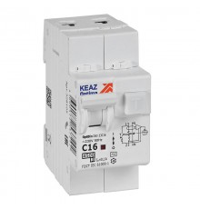 Выключатель автоматический дифференциального тока OptiDin D63-23C16-AC-У3 (2P, C16, 100mA, 4,5кА)  328105  КЭАЗ