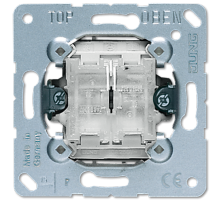 Балансирный выключатель 10 A/ 250 B, двухклавишный, клавиши самовозвратные, пружинные зажимы; не подходит к клавишам серии EP; универсальные встраивае