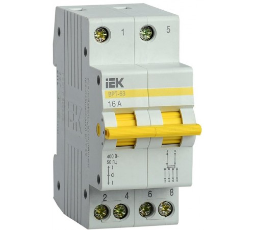Выключатель-разъединитель (рубильник) трехпозиционный ВРТ-63 2п 16А  MPR10-2-016  IEK