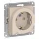 AtlasDesign Бежевый Розетка с заземлением со шторками с выталк., 16А, механизм  ATN000247  SE