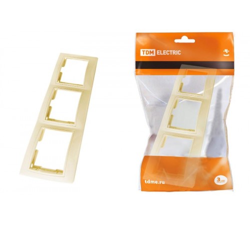 Рамка 3-х постовая горизонтальная сл. кость "Таймыр"  SQ1814-0128  TDM