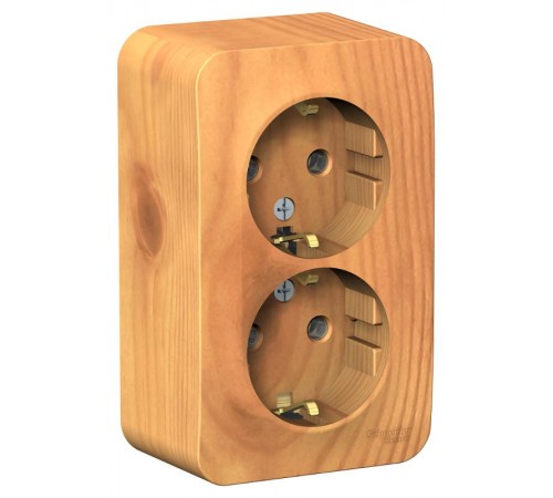 Blanca Ясень О/У Розетка 2-ая с заземлением без шторок, 16А, 250В  BLNRA010205  SE