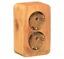 Blanca Ясень О/У Розетка 2-ая с заземлением без шторок, 16А, 250В  BLNRA010205  SE