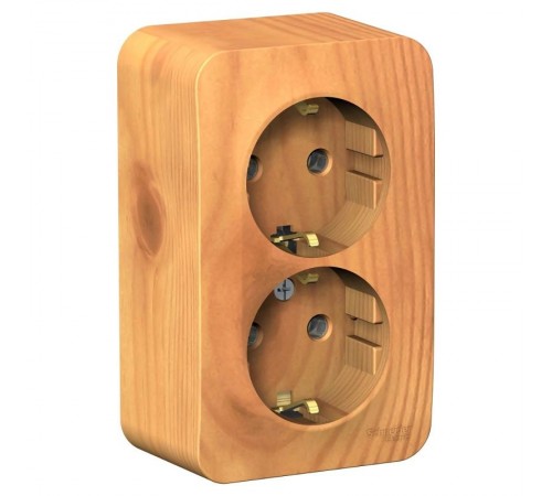 Blanca Ясень О/У Розетка 2-ая с заземлением без шторок, 16А, 250В  BLNRA010205  SE