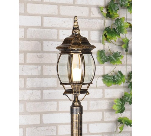 Плафон (светильник венчающий) 1043 черное золото 100W IP33 для столба  a023668  Elektrostandard