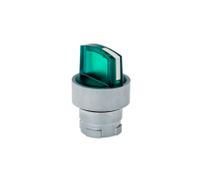 Головка переключателя прозрачная, зеленый, 2 полож. фикс., мет. MTB2-BK23  43256  ОВЕН