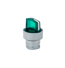 Головка переключателя прозрачная, зеленый, 2 полож. фикс., мет. MTB2-BK23  43256  ОВЕН