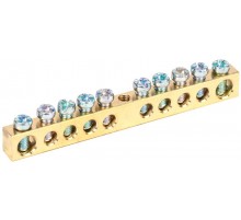 Шина PEN "земля-ноль" 6х9мм 10/1 (10групп/креп по центр)  YNN10-10-100  IEK