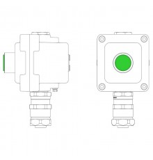 Взрывонепроницаемый пост управления из алюминия LCSD-01-B-MB-L1G(220)x1-PBMB-ANP15BMB  LCSD21000041  DKC