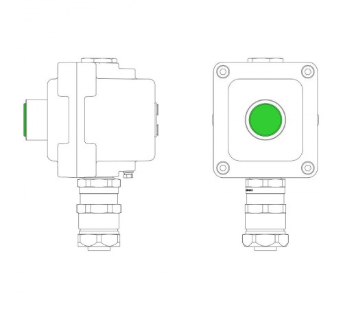 Взрывонепроницаемый пост управления из алюминия LCSD-01-B-MB-L1G(220)x1-PBMB-KAEPM2MHK-20  LCSD21000043  DKC