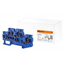 Двухуровневый зажим клеммный безвинтовой (ДЗКБ) 4 мм2 40А синий  SQ0822-0071  TDM