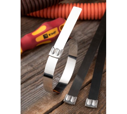 Хомут AISI 304 из нержавеющей стали, 12x360 (100 шт.) FlexLock PROximaplc-fl-tss-304-12x360EKF