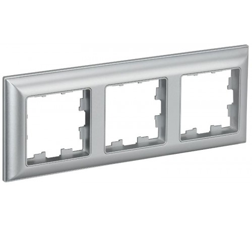 BRITE Рамка 3-ая РУ-3-Бр алюминий/алюминий  BR-M32-12-K47  IEK