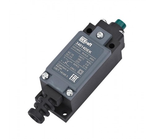 Концевой вык. пласт. 1НО1НЗ Кнопочный плунжер  34014DEK  DEKraft