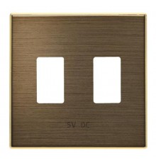 Накладка для механизма 2хUSB зарядного устройства арт.8185.3 ABB Sky, античная латунь (8585.3 OE)  2CLA858530A1201  ABB