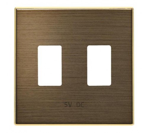Накладка для механизма 2хUSB зарядного устройства арт.8185.3 ABB Sky, античная латунь (8585.3 OE)  2CLA858530A1201  ABB