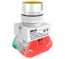 Выкл. кноп. с фикс. ABF 22 мм жел. 220В ВK-22   25125DEK  DEKraft