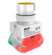 Выкл. кноп. с фикс. ABF 22 мм жел. 220В ВK-22   25125DEK  DEKraft