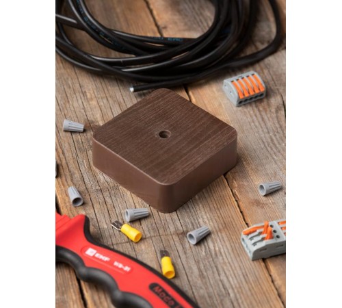 Коробка распределительная KMP-030-030 (75х75х25) тёмное дерево EKF PROxima  plc-kmr-030-030-t  EKF