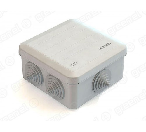 Коробка распределительная для о/п 100х100х50 6 вводов IP 55  GE41255  GREENEL