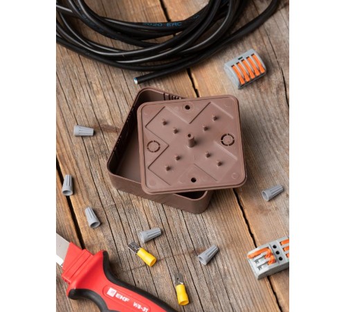 Коробка распределительная KMP-030-030 (75х75х25) тёмное дерево EKF PROxima  plc-kmr-030-030-t  EKF