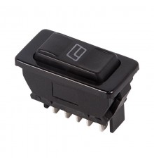 Выключатель (стеклоподъемника) клавишный 12V 20А (5с) (ON)-OFF-(ON) черный с подсветкой  36-4420  REXANT