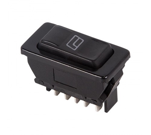 Выключатель (стеклоподъемника) клавишный 12V 20А (5с) (ON)-OFF-(ON) черный с подсветкой  36-4420  REXANT