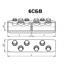 Соединитель болтовой 6СБВ-6-005 (800)  zeta11056  ЗЭТАРУС