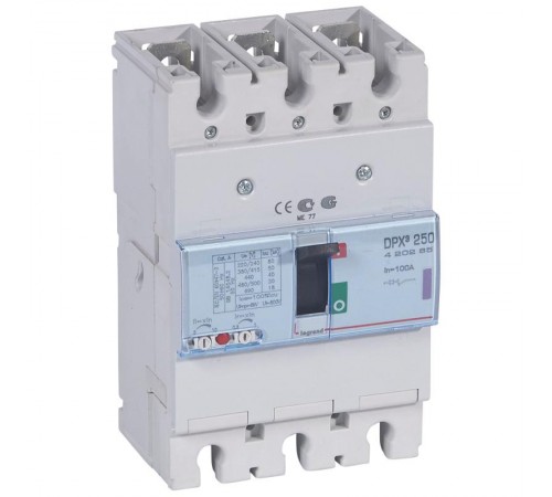Автоматический выключатель DPX3 250 - термомагнитный расцепитель - 50 кА - 400 В~ - 3П - 100 А  420265  Legrand