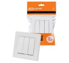 Выключатель 3-х кл. 10А белый "Сенеж"   SQ1816-0012  TDM