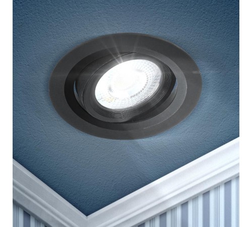 Светильник светодиодный встраиваемый KL LED 22A-5 4K BK круглый поворотн. LED SMD 5W 4000K ч  Б0039687  ЭРА