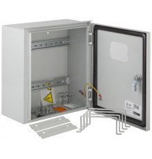 Щит учета металлический навесной ЩУ-МП (370х325х180) IP55 с окном и кронштейном  Б0032664  ЭРА