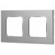 Рамка для розеток и выключателей  Серия 12 12-5202-03 на 2 поста, Классик, алюминий  Б0067712  ЭРА