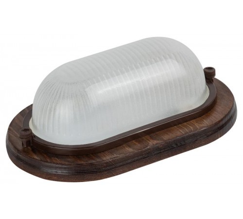 Светильник пылевлагозащищенный под лампу для ЖКХ НБО 04-60-021 КАНТРИ (дерево), пл-н стекло, 60Вт, Е27, 220В, IP54  Б0048248  ЭРА