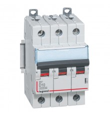 Выключатель автоматический трехполюсный DX3 6000 10А D 10кА  408087  Legrand