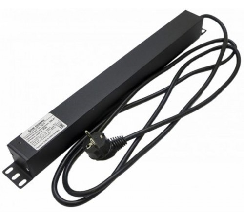 Блок розеток для 19" шкафов  SHE19-10IEC-S-2.5EU, гориз., 10 розеток IEC 320 C13, 10A, 250В, 3х1.5мм2, длина 2.5м, вилка Schuko426781Hyperline