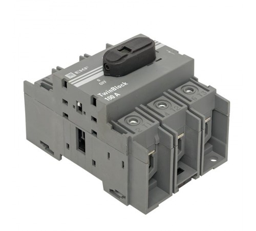 Рубильник 100A 3P c рукояткой управления для прямой установки TwinBlock  tb-100-3p-f  EKF