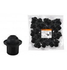 Патрон Е27 с кольцом, термостойкий пластик, черный, Б/Н  SQ0335-0056  TDM