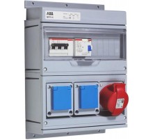 Бокс MPR16 с розетками в сборе, IP44, пластик  2CMA168997R1000  ABB