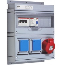 Бокс MPR16 с розетками в сборе, IP44, пластик  2CMA168997R1000  ABB
