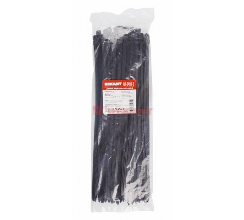 Стяжкa нейлоновая 400 x 7,6 мм, черная (упак. 100 шт)  07-0401-8  REXANT