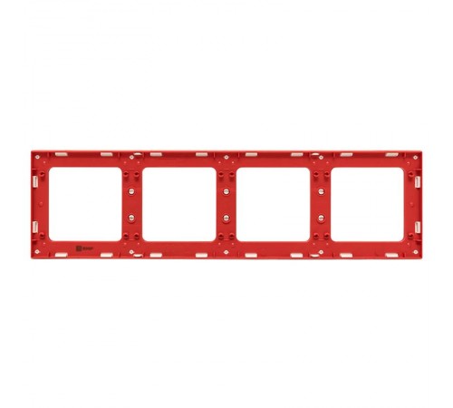 Стокгольм Рамка 4-местная белая с линией цвета красный PROxima  EAM-G-305-10  EKF